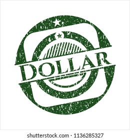 Green Dollar grunge stamp