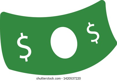 Green dollar isolated vector illustration