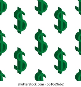 Green dollar money. Seamless pattern. Vector illustration