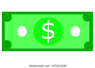 A green dollar note.Dollar note. Vector graphics.
