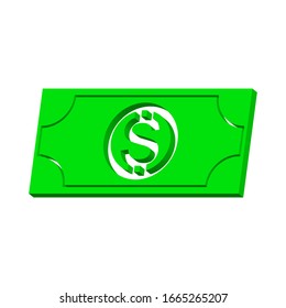 Dólar verde sobre fondo blanco 3d, vector