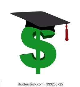 Green Dollar Sign Graduation Hat Stock Vector (Royalty Free) 333255725 ...