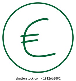 Signo del dólar verde ilustración de vector dibujado a mano
