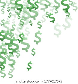 Des signes en dollars verts arborant une création vectorielle en monnaie. Motif de Jackpot. Jeton de monnaie dollar de monnaie signe d'explosion des signaux de fuite.
