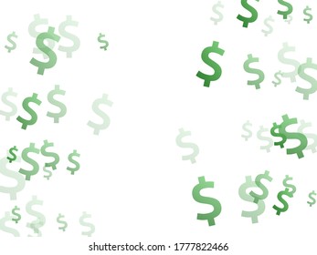 Green dollar signs flying money vector design. Sale concept. Currency sign dollar money isolated elements graphic design.