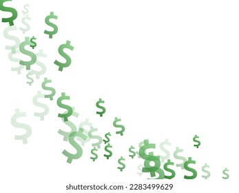 Green dollar signs scatter money vector design. Business concept. Currency icon dollar money isolated elements background.