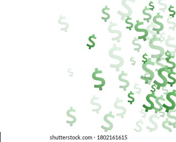 Green dollar symbols scatter currency vector illustration. Investment concept. Currency sign dollar money scatter elements graphic design.