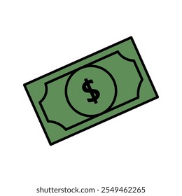 green dollar vector icon with minimal flat design, usd, financial, concept, dollar, currency, earning, finance, money, dollar bill, green theme