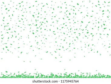 Green dollars background. Falling money, rain of dollars