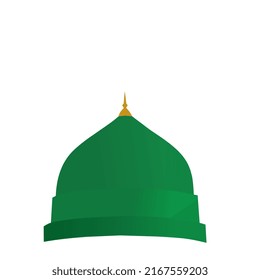 
dôme vert de la mosquée de madinah en pente