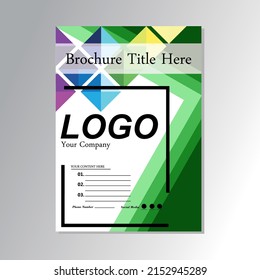 green dominant abstract vector brochure template for promotional media
