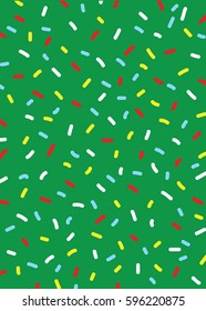 Green Donuts Sprinkles texture Green background 