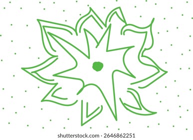 Green doodle abstract leaf design on white background, Vector illustration of abstract green doodle leaf design on white background. Ideal for nature themes, eco-friendly designs, and bot
