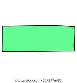 green doodle rectangle illustration hand drawn isolated vector
