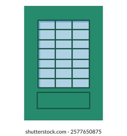 Green Door in flat style
