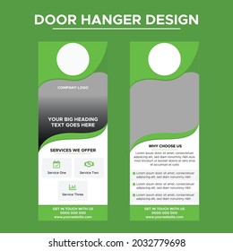 Green Door Hanger Design Template