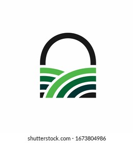 Green Door vector logo template