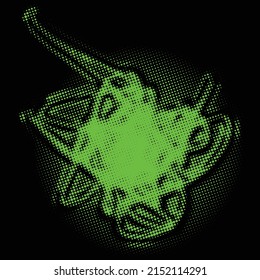 Green dot and black abstract background