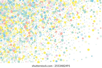 Green Dot Carnaval White Background. Carnival Polka Wallpaper. Effect Circle Pattern. Orange Splash Celebration Illustration.