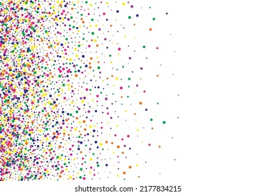 Green Dot Celebration White Background. Carnival Circle Texture. Flying Confetti Pattern. Color Dust FallingFestive Wallpaper.