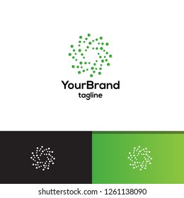 Green dot circle logo template