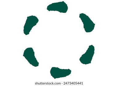 Green dot frame with brush touch