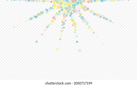 Green Dot Happy Transparent Background. Decoration Round Wallpaper. Carnival Splash Pattern. Rainbow Confetti Celebrate Design.