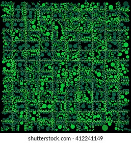 Green dot on black beautiful abstract background