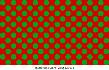 Green dot on red background with circles, Circle pattern , repeat, replete pattern, endless pattern design for fabric printing, patter rapport, checkerboard