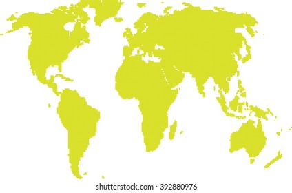 Green Dot Political World Map Illustration