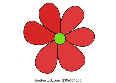 Green dot in red flower