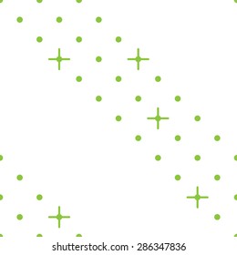 Green dot seamless pattern on white - Vector design concept