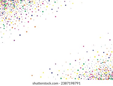 Green Dot Top White Background. Invitation Round Illustration. FallingFestive Dust Banner. Yellow Circle Celebrate Design.