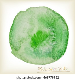 a green dot Watercolor texture illustration vector 