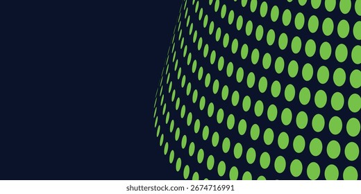 Green dot wave and blue background. Eps10