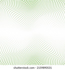 Green Dot Wave And White Abstract Background