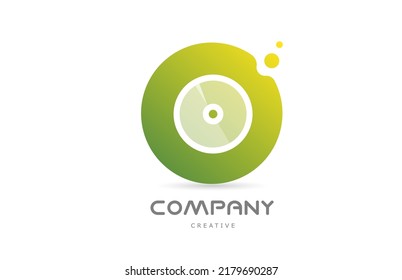 green dots O alphabet letter logo icon with white transparency. Creative template for business and company