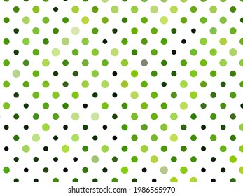 Green dots on white background. Vector illustration