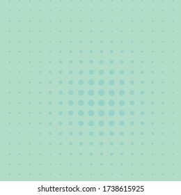 Green dotted background. Pop art style. Pattern with small circles, dots, design element for web banners, posters, cards, wallpapers, backdrops, sites. Green-mint color. Vector illustration