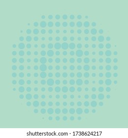 Green dotted background. Pop art style. Pattern with small circles, dots, design element for web banners, posters, cards, wallpapers, backdrops, sites. Green-mint color. Vector illustration