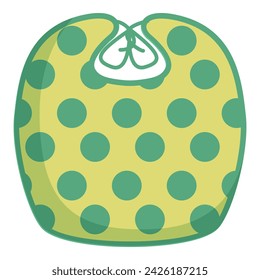 Green dotted bib icon cartoon vector. Baby care lunch. Feeding kid