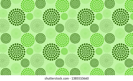 Green Dotted Concentric Circles Background Pattern