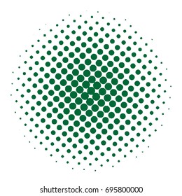 Green dotted. Halftone circles, halftone dots pattern, vector. Black dots on white background. Monochrome half-tone.