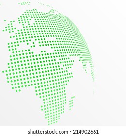 Green dotted map of Earth