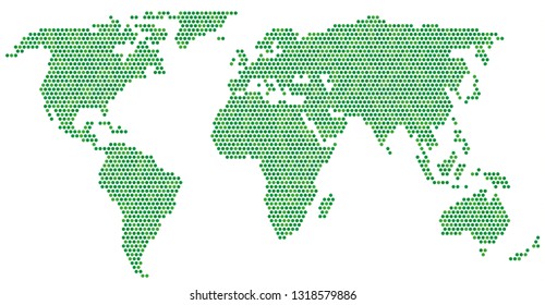 green dotted world map