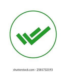 green double check icon template