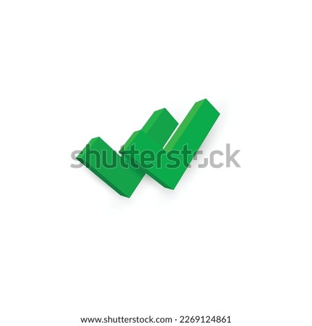 Green double checked icon design for seen or read message on chat apps. User interface. Vector illustration. 