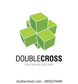 Green Double Cross Logo Design