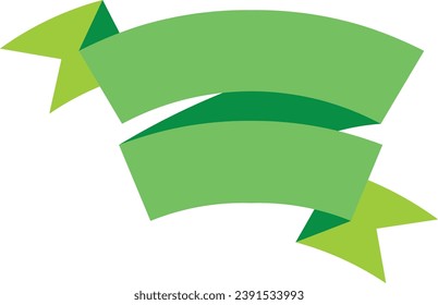 Green Double Layer Ribbon Banner