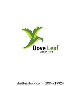 green dove,leaf wing concept pigeon,dove template vector image